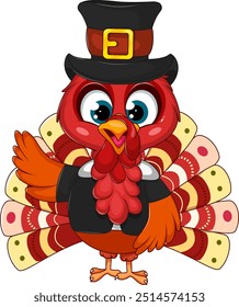 Turkey in Black Suit and Hat