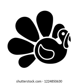 Turkey black and white logo, vector isolated illustration on white background