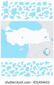 Turkey blank outline map and it's separated layers