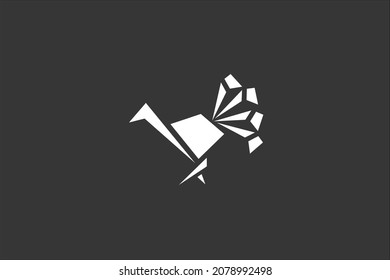 Turkey in block style logo design 