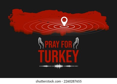 Turkey by powerful earthquakes. Turkey earthquake on February 6, 2023. Pray for Turkey background banner. Vector art illustration