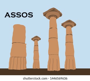 Turkey, Canakkale Assos ancient city and Athena Temple in Behramkale, Ayvacik. Ariston's philosophy school, 
port city