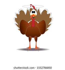 Turkey cartoon characters Thanksgiving day Vector illustration, smooth design, isolated on a white background