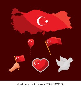turkey celebration set six icons