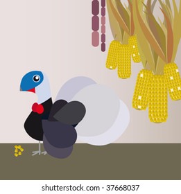 Turkey in the cellar. Vector illustration.