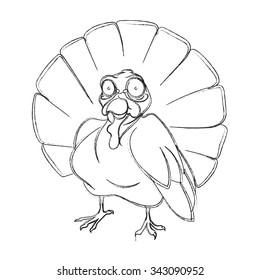 turkey - chalk, coloring book
