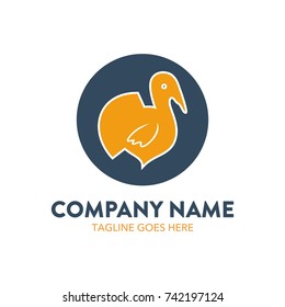 turkey chicken logo vector illustration. editable. flat color