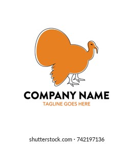 turkey chicken logo vector illustration. editable. flat color