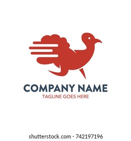 turkey chicken logo vector illustration. editable. flat color