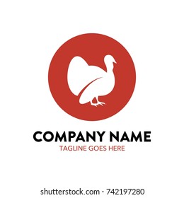 turkey chicken logo vector illustration. editable. flat color