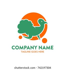 turkey chicken logo vector illustration. editable. flat color