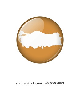 Turkey Circle Button Country Map Vector Template