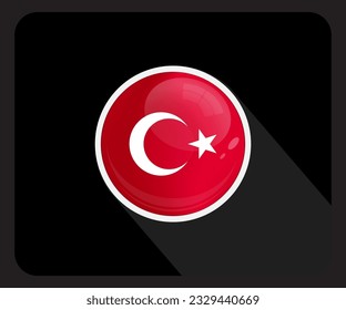 Türkei Circle Glossy Pride Flag Symbol
