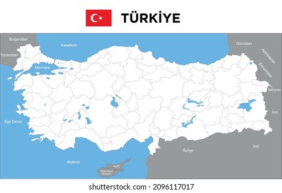 turkey cities map vector illustration
