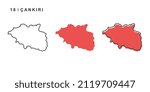 Turkey, Çankırı city map. Simple vector illustration isolated on a white background.