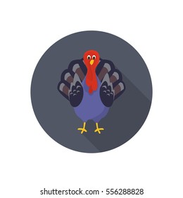 Turkey color flat icon for web and mobile design