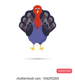 Turkey color flat icon for web and mobile design