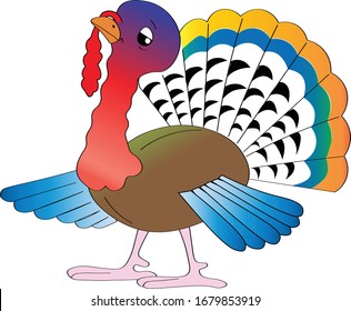 turkey, colored turkey, cartoon turkey