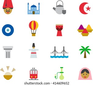 TURKEY colored flat icons
