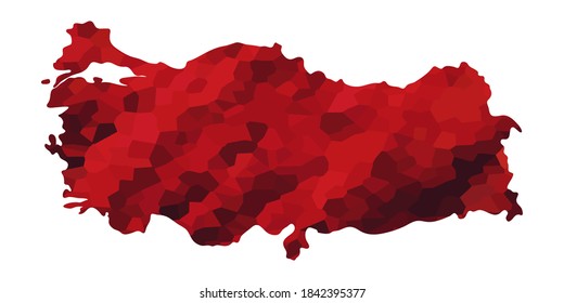 Turkey colorful vector map silhouette