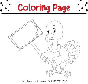 Turkey Coloring book page for kids.