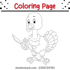 Turkey Coloring book page for kids.