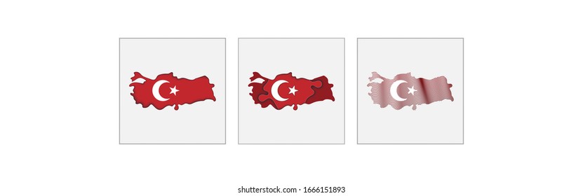 Turquía colorea el mapa y la bandera conceptual. Vector