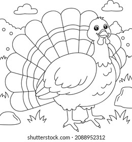 Turkey Coloring Page for Kids