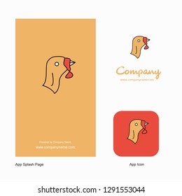 Turkey Company Logo App Icon and Splash Page Design. Creative Business App Design Elements