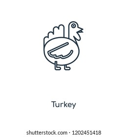 Turkey concept line icon. Linear Turkey concept outline symbol design. This simple element illustration can be used for web and mobile UI/UX.