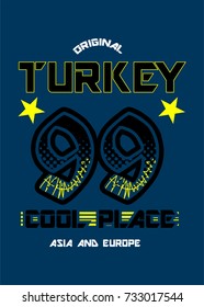 turkey cool place,t-shirt print poster vector illustration