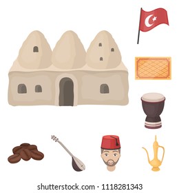 Turkey country cartoon icons in set collection for design.Travel and attractions vector symbol stock web illustration.