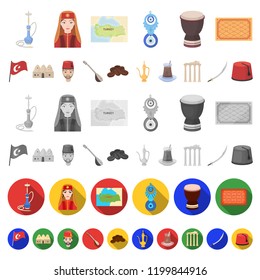 Turkey country cartoon icons in set collection for design.Travel and attractions vector symbol stock web illustration.