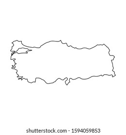 Turkey country line of Europe, European map illustration, vector isolated on white background, outline style