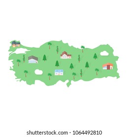Turkey country map real estate