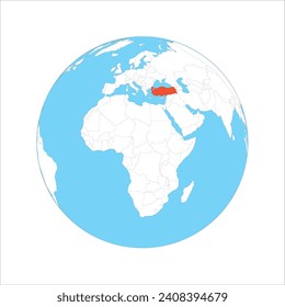 Turkey - country map world map. 3D Vector illustration