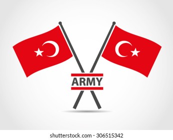 Turkey Cross Flags Emblem Army