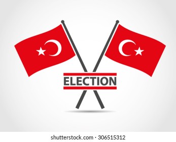 Turkey Cross Flags Emblem Election