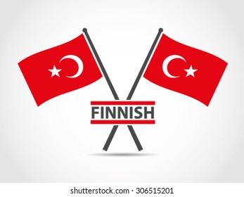 Turkey Cross Flags Emblem Finnish