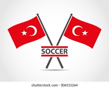 Turkey Cross Flags Emblem Soccer
