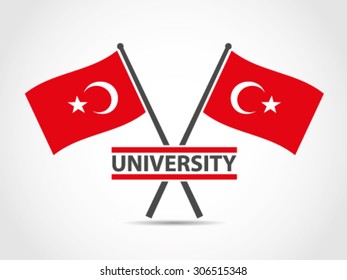 Turkey Cross Flags Emblem University