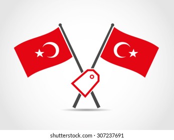 Turkey Crossed Flags Emblem