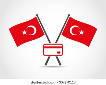 Turkey Crossed Flags Emblem