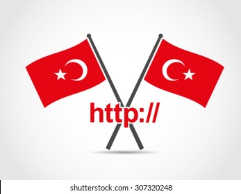 Turkey Crossed Flags Emblem Address Domain