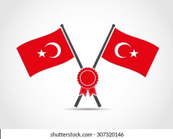 Turkey Crossed Flags Emblem Certification