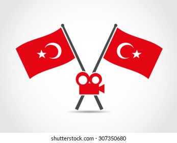 Turkey Crossed Flags Emblem Director