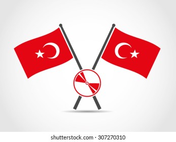Turkey Crossed Flags Emblem Disc Digital Content Piracy