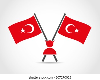 Turkey Crossed Flags Emblem Evil Criminals People