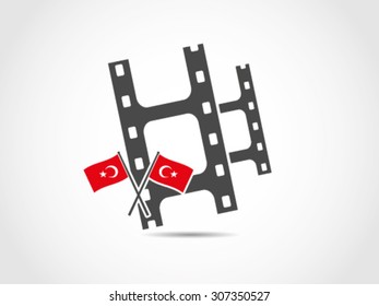 Turkey Crossed Flags Emblem Film Industry