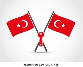 Turkey Crossed Flags Emblem Garage Workshop